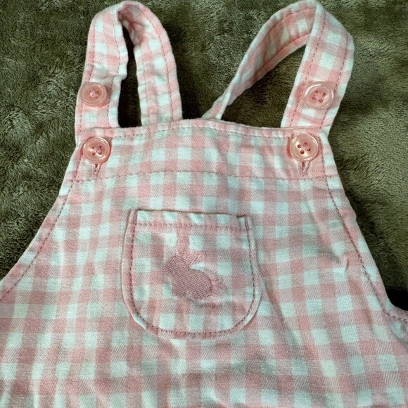 Carter's Just One You Baby Girls Gingham Bunny Overall Skirt Easter Pink 9M - Picture 3 of 11